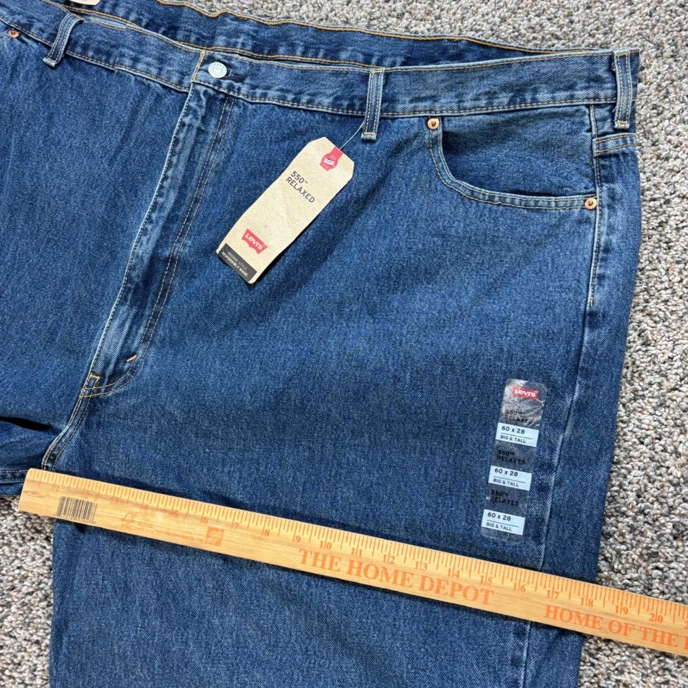Levi's 550 Relaxed Fit Jeans Mens 60x28 Big & Tall Medium Wash Tapered Leg Denim